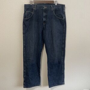Wrangler Relaxed Straight Fit Jeans Dark Wash‎ Denim Menswear Waist 36x32